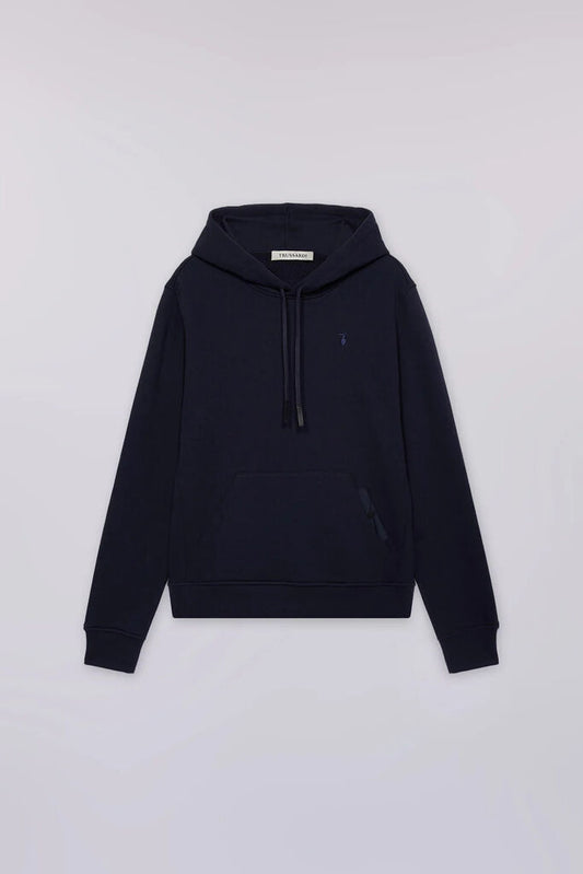 Navy Hooded Sweatshirt with Kangaroo Pocket