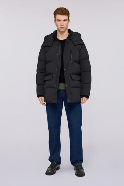 Black Knit Long-Sleeve Crew-Neck Sweater