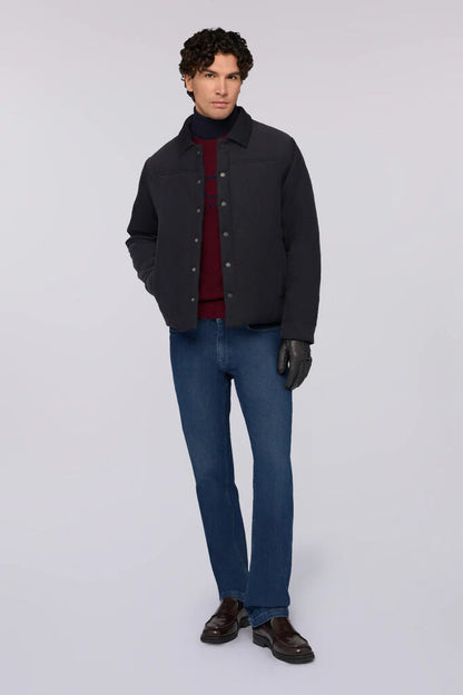 Navy Knit Turtleneck Sweater with Long Sleeves