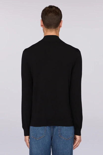 Black Knit Zip Cardigan