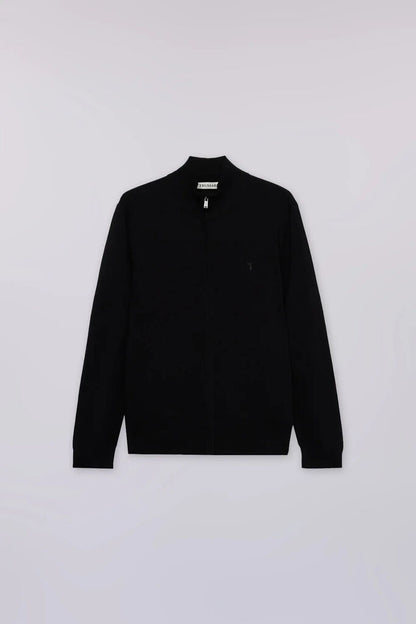 Black Knit Zip Cardigan