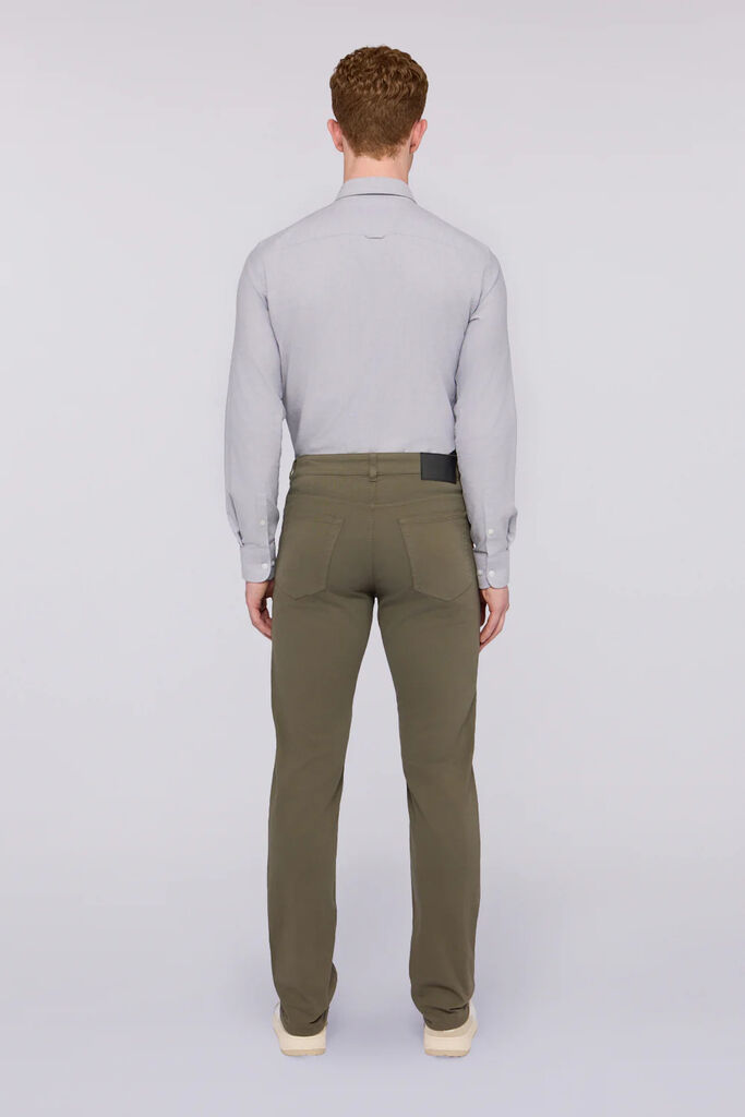 Olive Green Cotton Slim Fit Pants