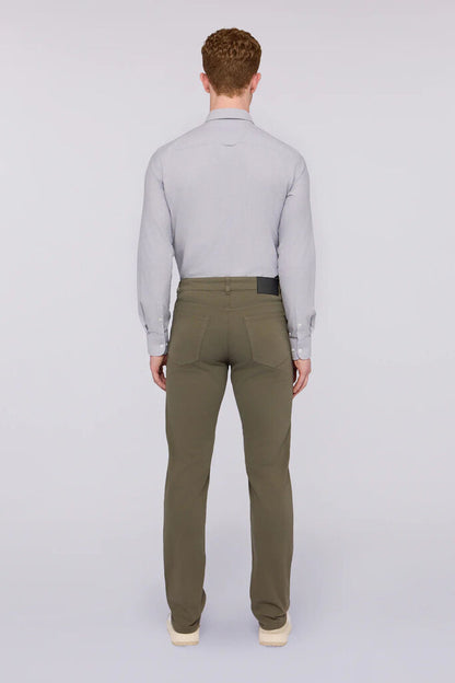 Olive Green Cotton Slim Fit Pants