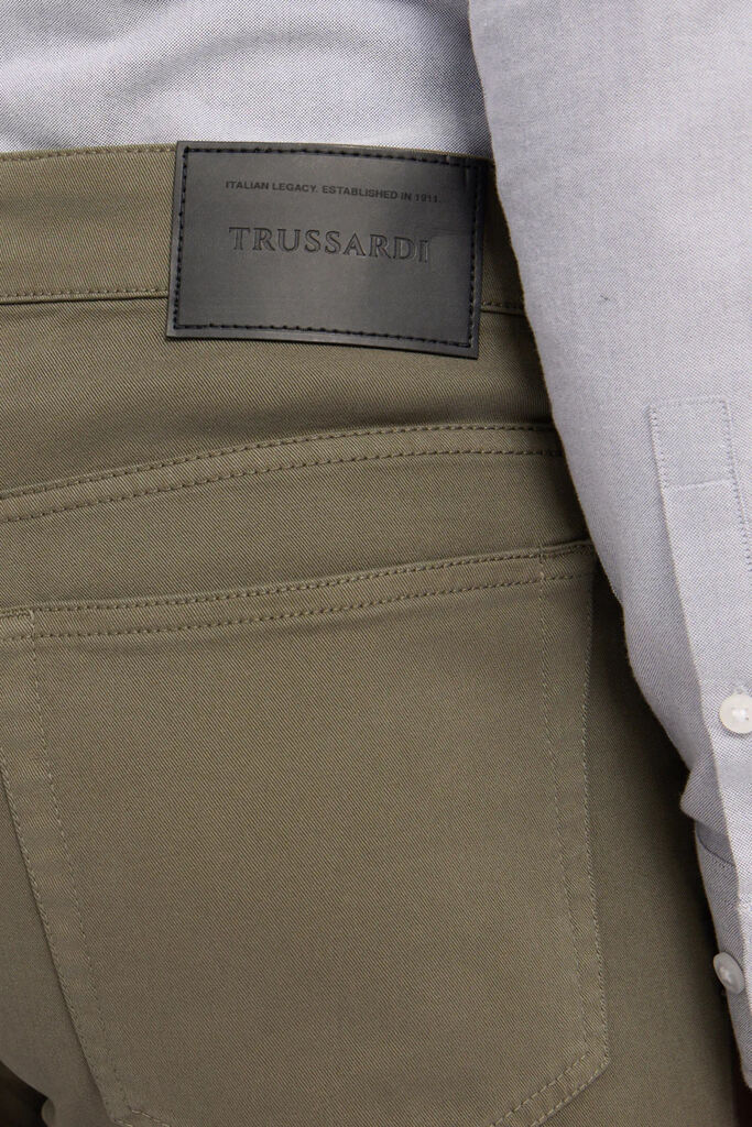 Olive Green Cotton Slim Fit Pants