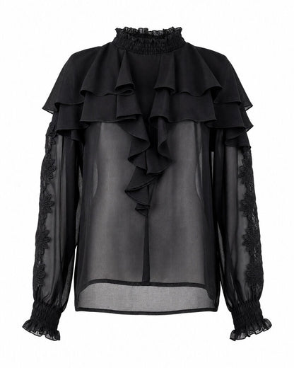 LACE BLOUSE - BLACK