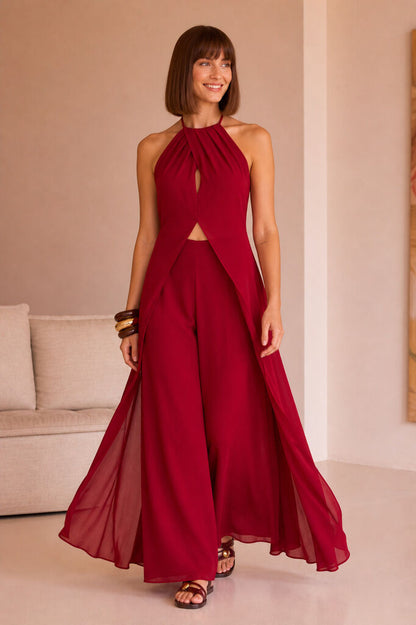 BLOUSE AND TROUSERS Unique ROJO