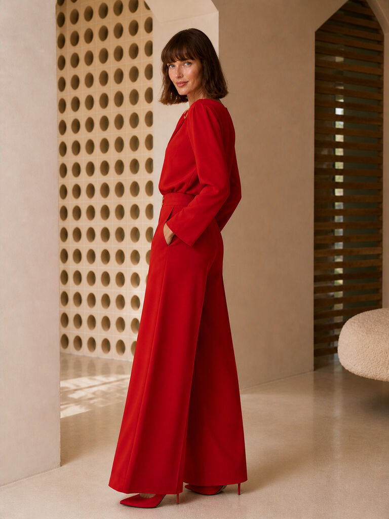 BLOUSE AND TROUSERS Unique ROJO