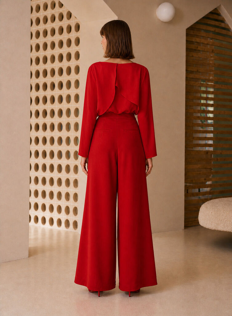BLOUSE AND TROUSERS Unique ROJO