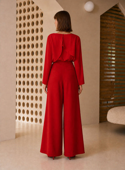 BLOUSE AND TROUSERS Unique ROJO