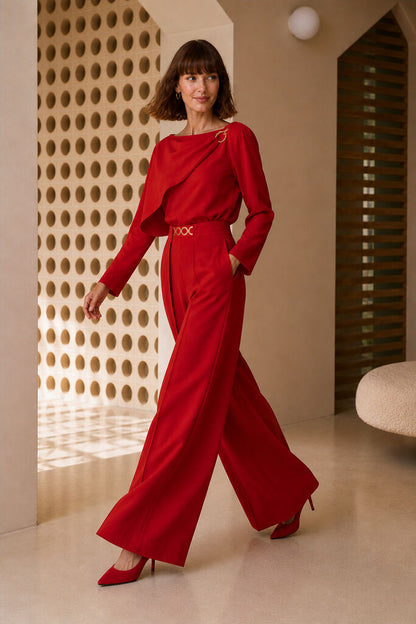 BLOUSE AND TROUSERS Unique ROJO