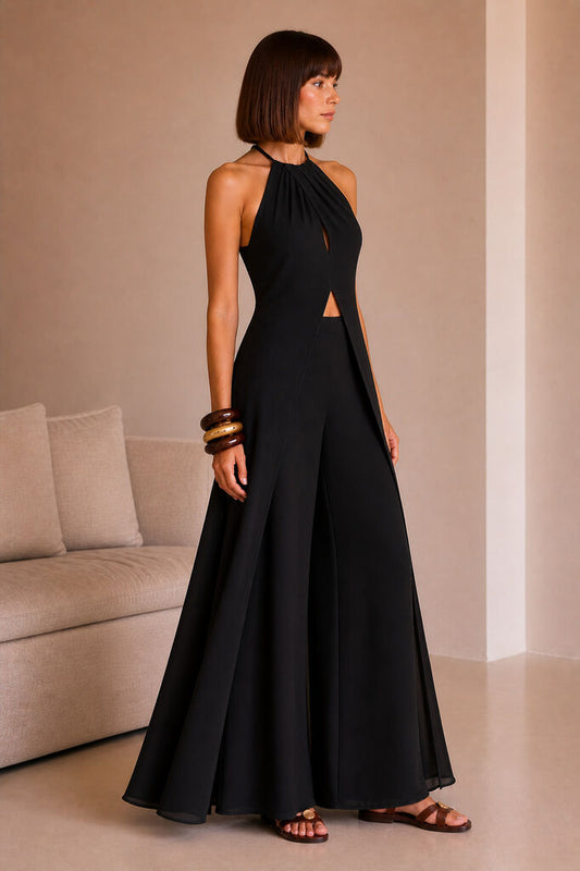 LONG SHIRTWAIST DRESS Unique NEGRO