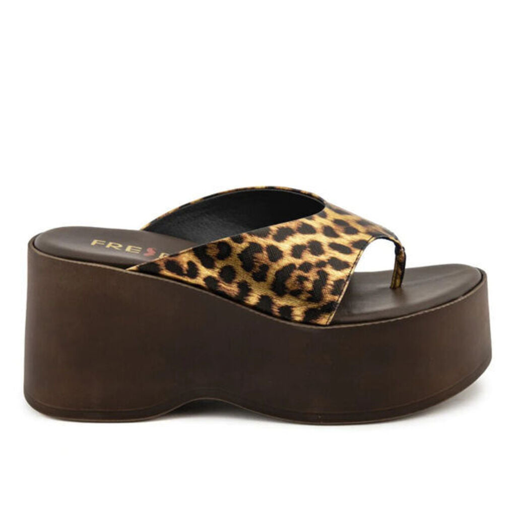 Leopard Print Platform Sandals with Thick Sole