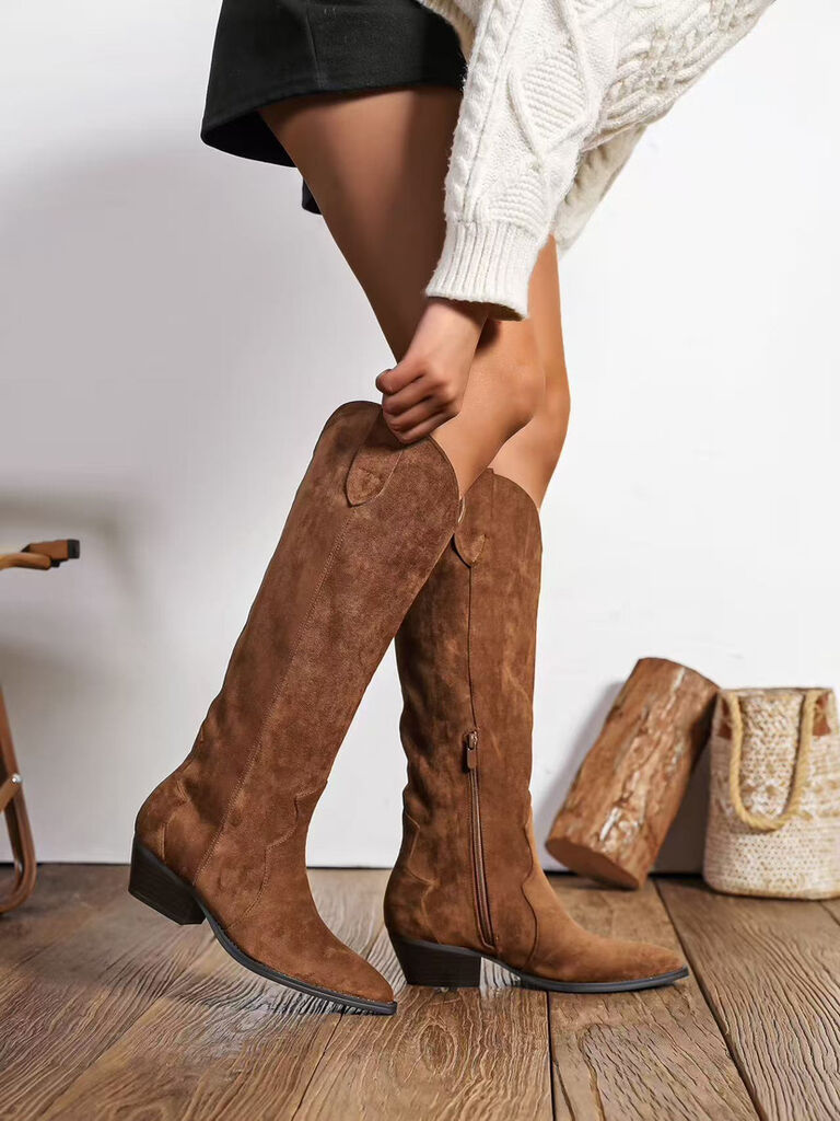 Western Boot Suede CAMEL