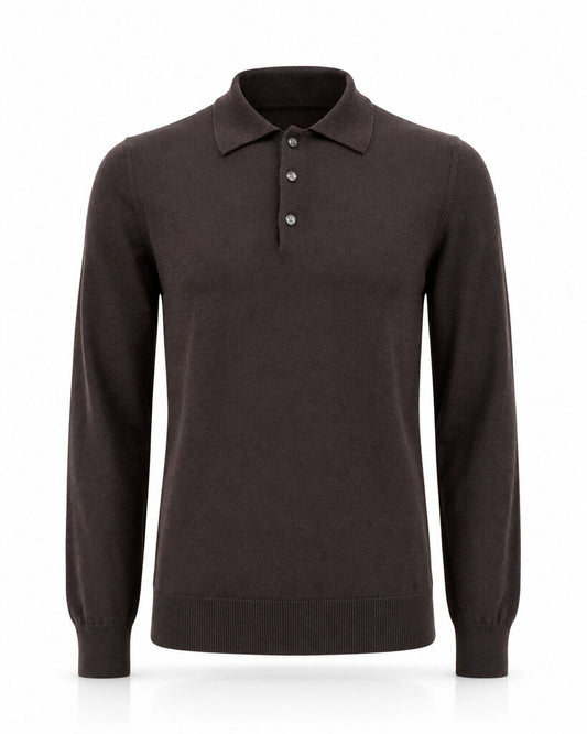 Polo Long Sleeves - MARRONE