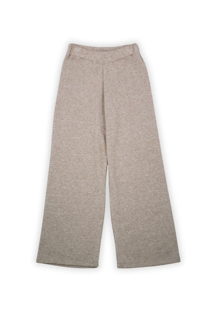 Beige Wide-Leg Trousers with Relaxed Fit