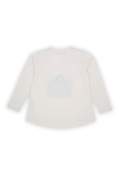 Ivory Long Sleeve Top with Fringe Detail