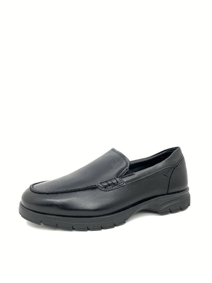 Black Leather Loafer with Slip-On Style
