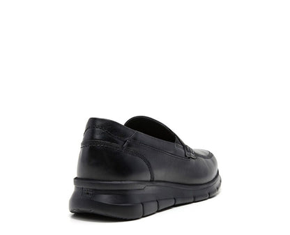 Black Leather Loafer with Cushioned Sole