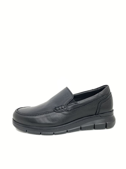 Black Leather Loafer with Cushioned Sole