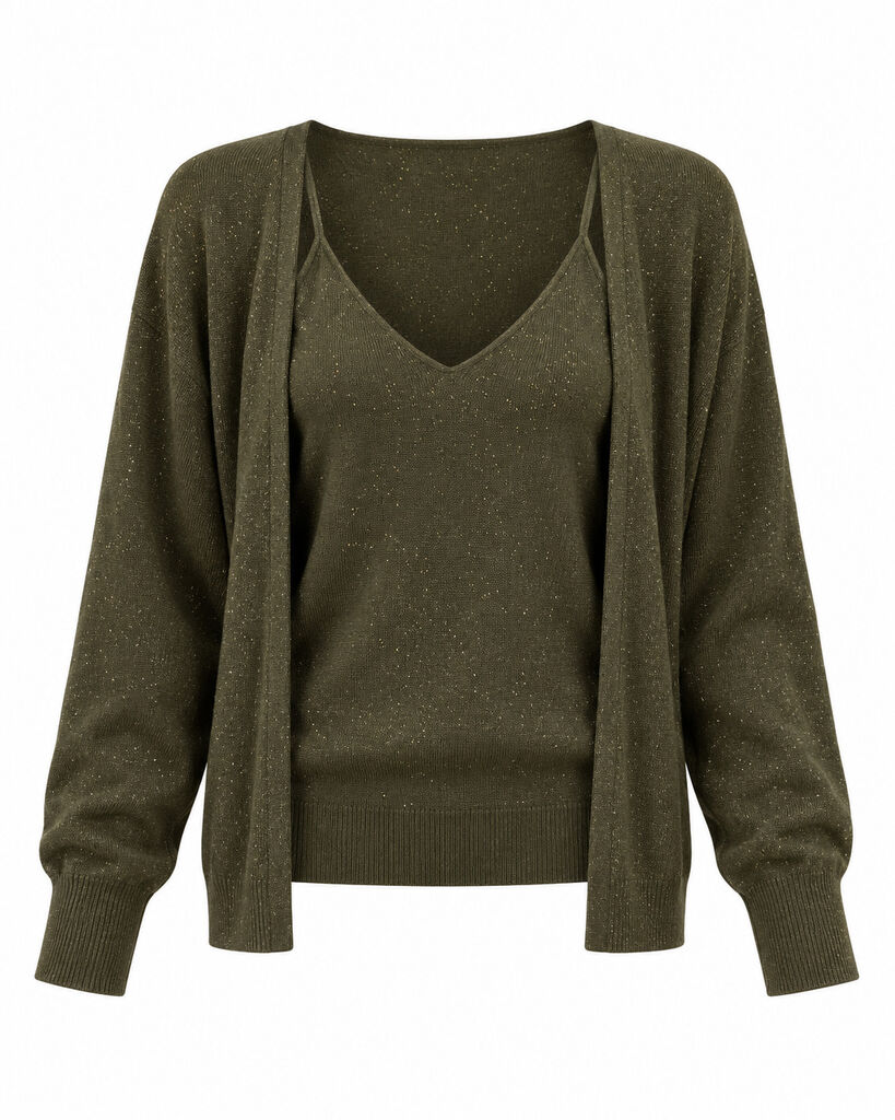 CARDIGAN + TOP - GREEN