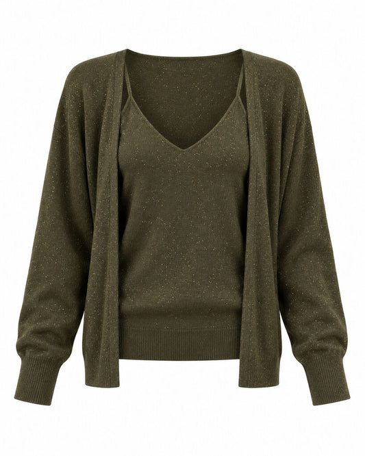 CARDIGAN + TOP - GREEN