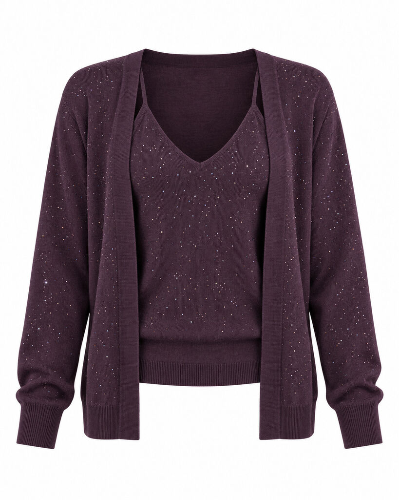 CARDIGAN + TOP - PURPLE