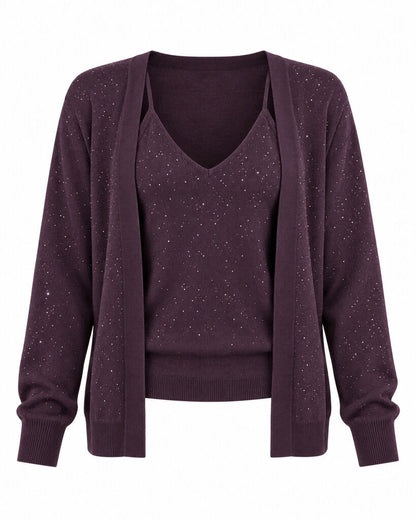 CARDIGAN + TOP - PURPLE