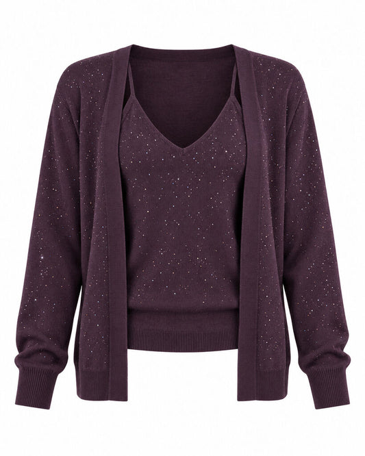 CARDIGAN + TOP - PURPLE