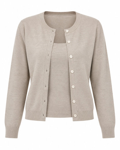 CARDIGAN + TOP - BEIGE