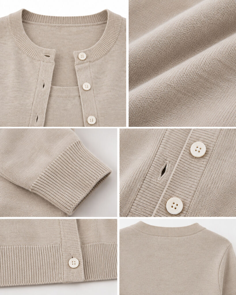 CARDIGAN + TOP - BEIGE