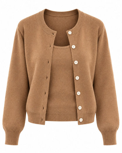 CARDIGAN + TOP - CAMEL