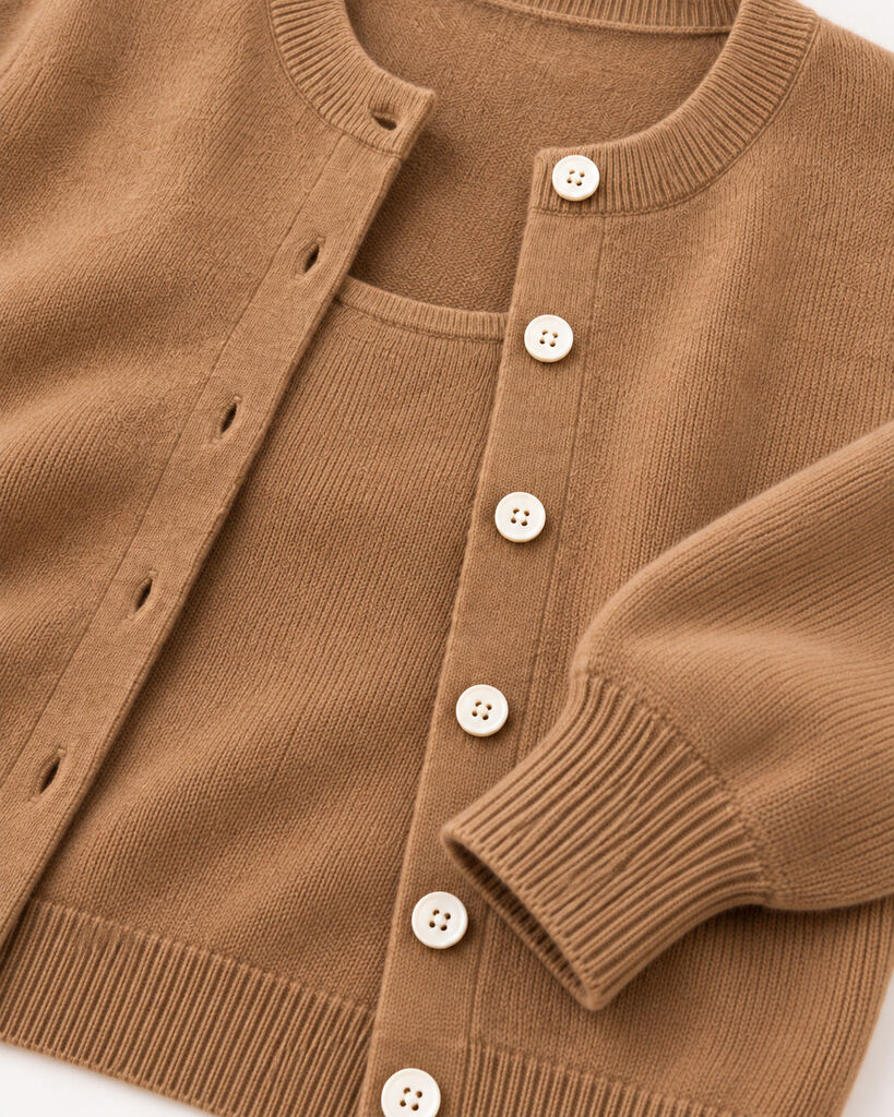 CARDIGAN + TOP - CAMEL