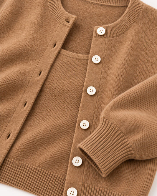 CARDIGAN + TOP - CAMEL