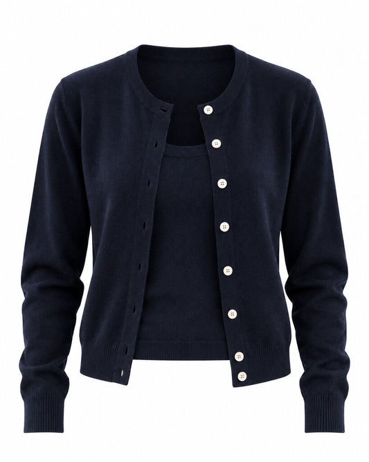 CARDIGAN + TOP - NAVY