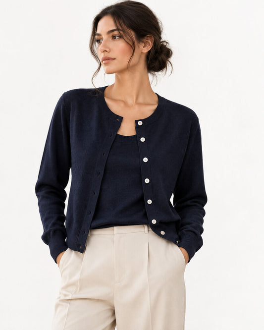 CARDIGAN + TOP - NAVY