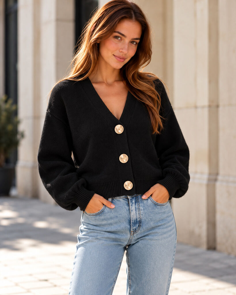 Cardigan - BLACK