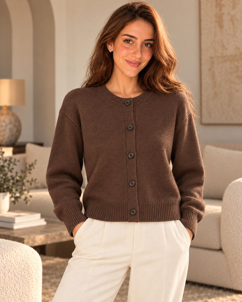 Cardigan - COFFEE