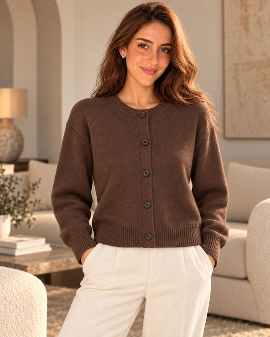 Cardigan - COFFEE