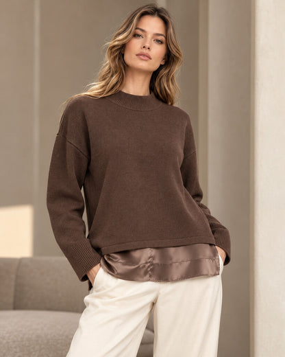 Top Long Sleeves - COFFEE