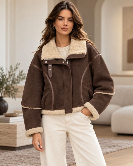Jacket - MARRON/BEIGE