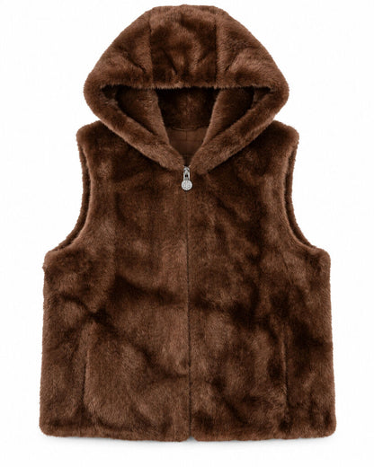 Vest Faux Fur MARRON