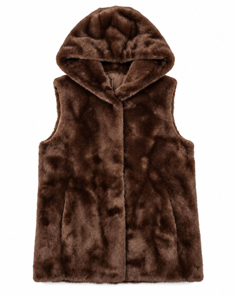 Vest Faux Fur MARRON