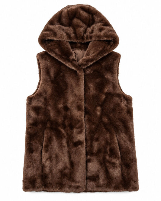 Vest Faux Fur MARRON