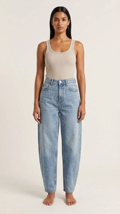 Light Blue Denim Relaxed Fit Jeans