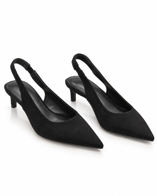 Sling-Back Suede BLACK