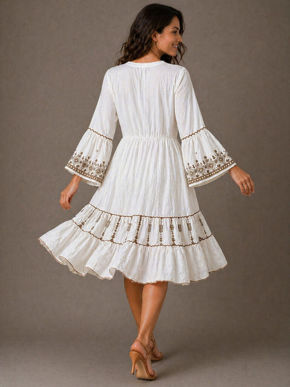 Dress Unique WHI/BEI