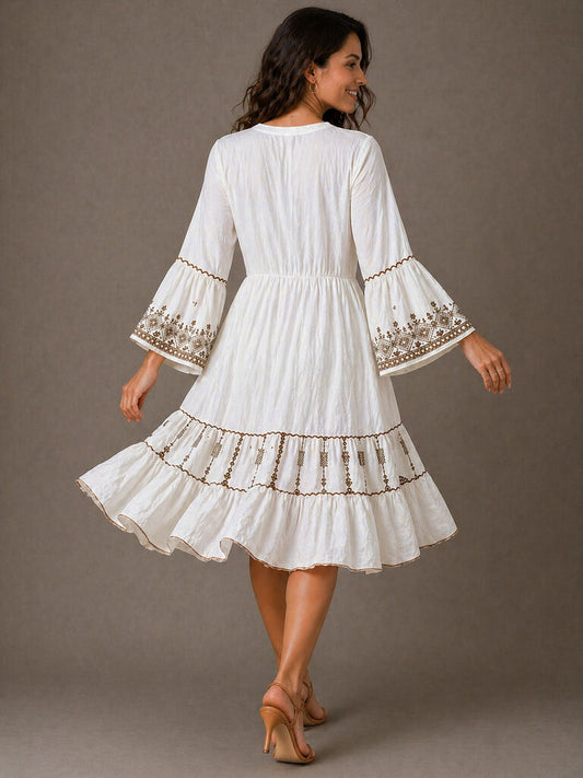 Dress Unique WHI/BEI