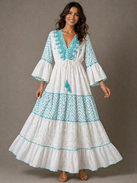 Dress Unique WHI/AQU