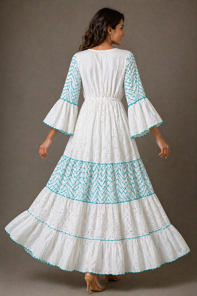 Dress Unique WHI/AQU