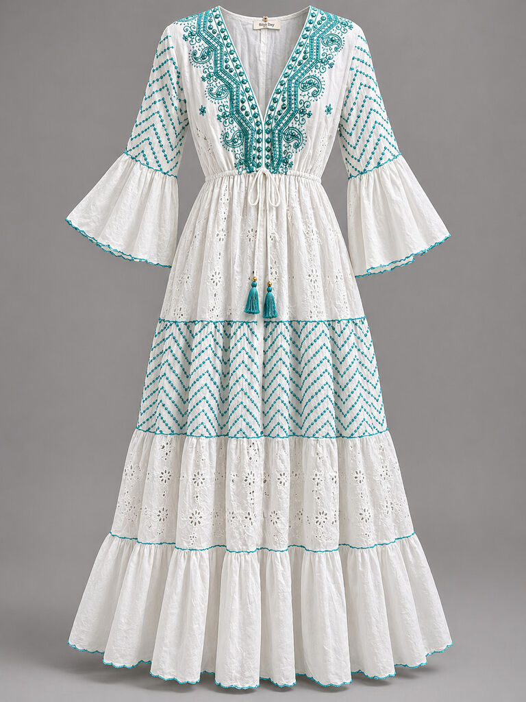 Dress Unique WHI/AQU